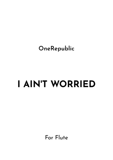I Ain't Worried (arr. Jireh J.)