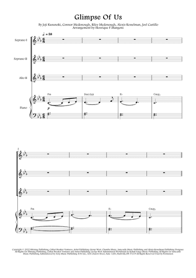 Glimpse Of Us (arr. Henrique F Mangoni)