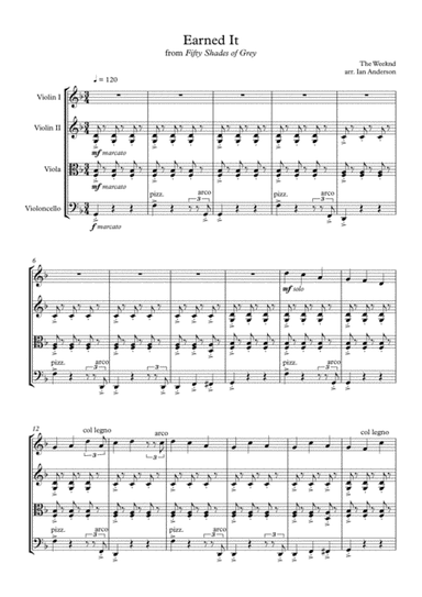 Earned It (fifty Shades Of Grey) (arr. Ian Anderson)
