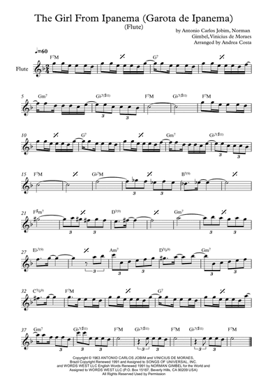 The Girl From Ipanema (garôta De Ipanema) (arr. Andrea Costa)
