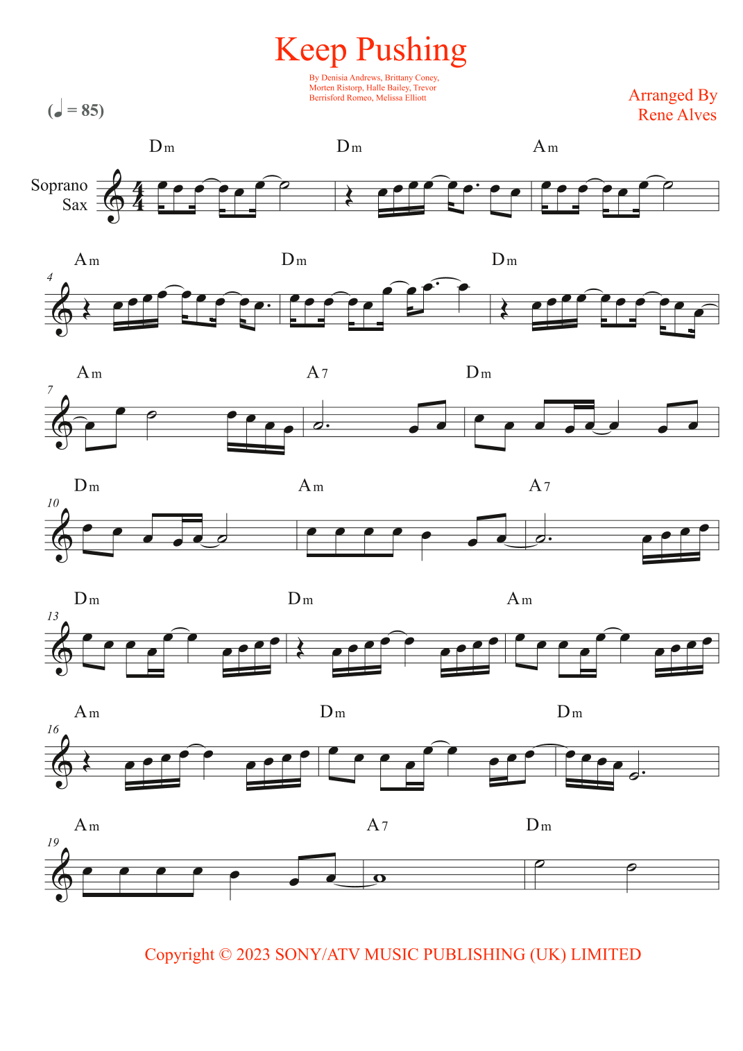 Keep Pushing (arr. Rene Alves)