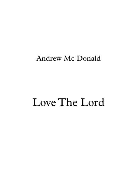 Love The Lord