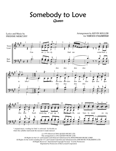 Somebody To Love (arr. Kevin Keller)
