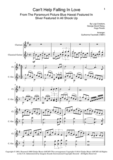 Can't Help Falling In Love (arr. Guilherme Facchetti)