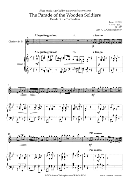 Parade of the Wooden Soldiers - Clarinet & Piano (arr. Anne L Christopherson GRSM ARCM)