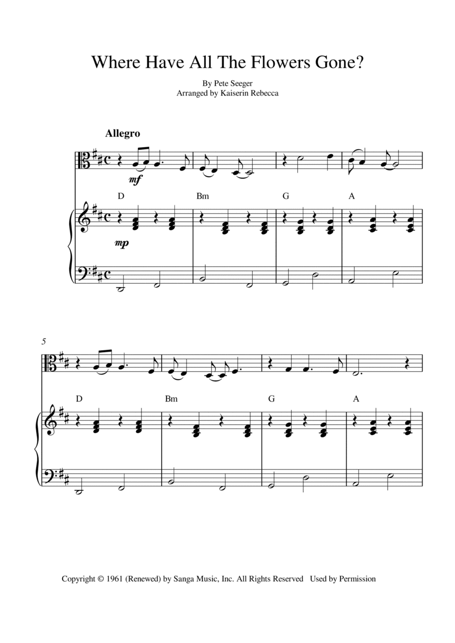 Where Have All The Flowers Gone? (arr. Kaiserin Rebecca)