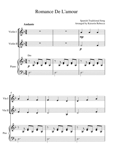 Romance De L'amour (arr. Kaiserin Rebecca)