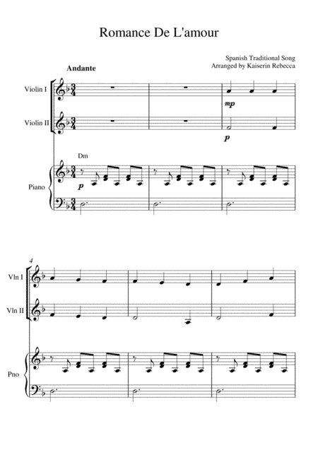 Romance De L'amour (arr. Kaiserin Rebecca)