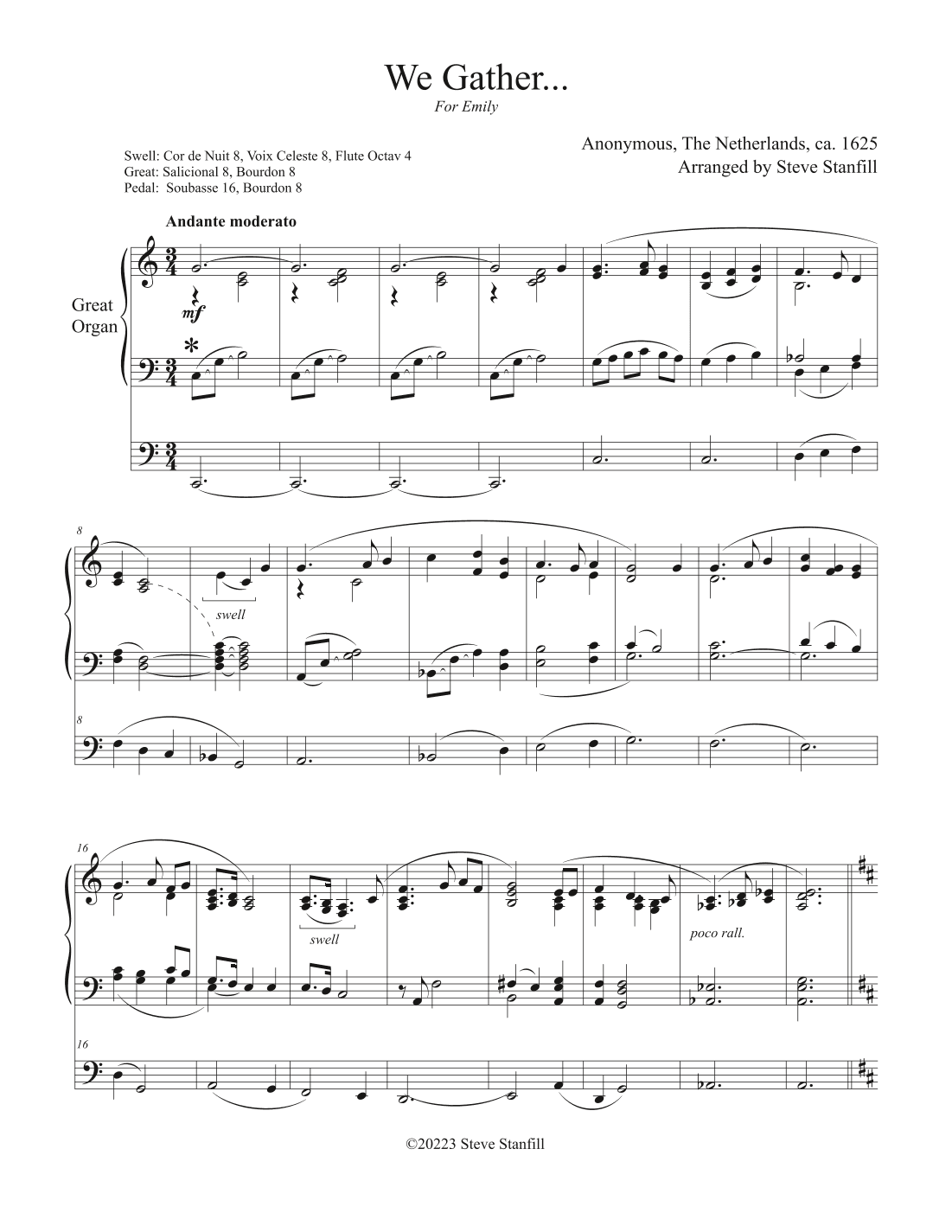 We Gather Together/ Prayer of Thanksgiving (arr. Steve Stanfill)