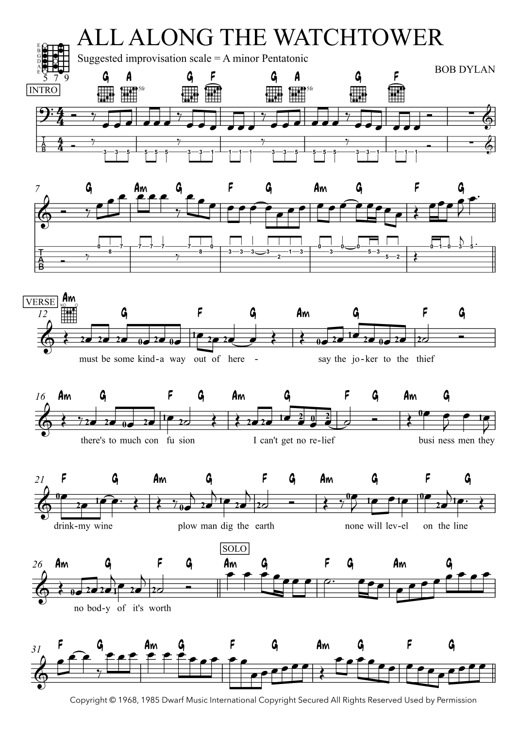 All Along The Watchtower (arr. Brian Streckfus)