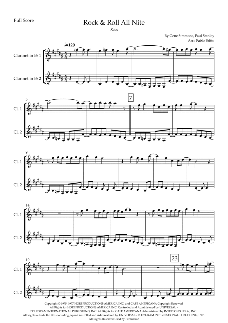 Rock And Roll All Nite (arr. Fabio Britto)