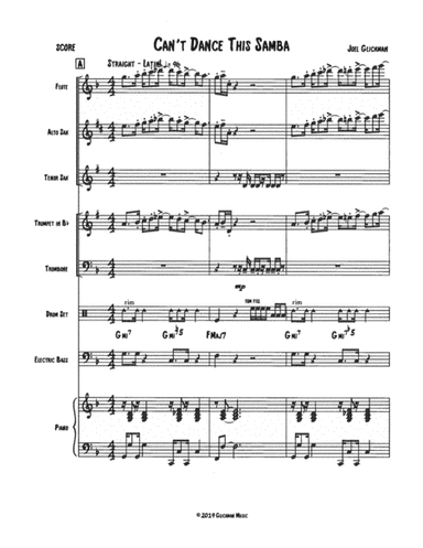 Can't Dance This Samba by Joel Glickman. Jazz piece  for small to medium group  with flexible instru