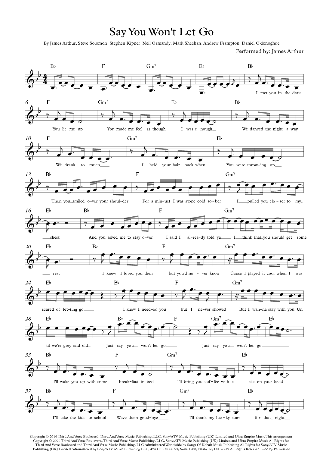 Say You Won't Let Go (arr. Arr. MDS)
