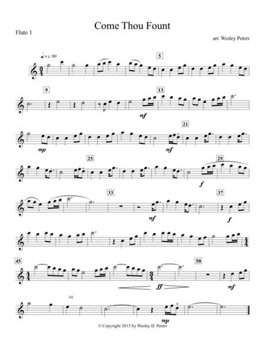Come Thou Fount of Every Blessing (Woodwind Quartet) (arr. Wesley D. Peters)