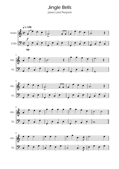 Jingle Bells - Violin and Cello Duet (arr. Ygor Nunes)
