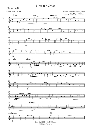 Near the Cross, for Clarinet Trio (arr. Nigel Williams)