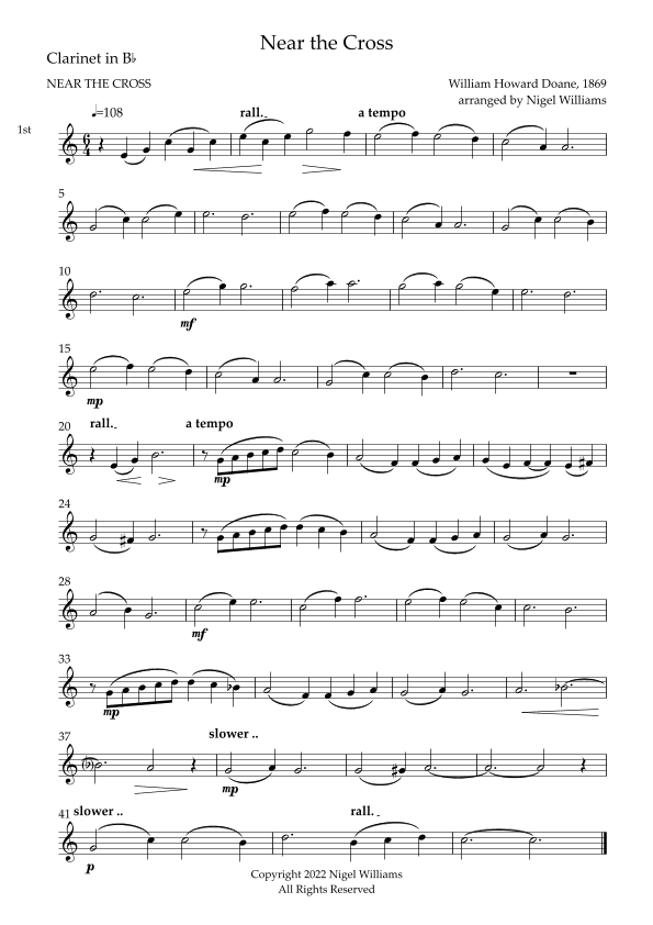 Near the Cross, for Clarinet Trio (arr. Nigel Williams)