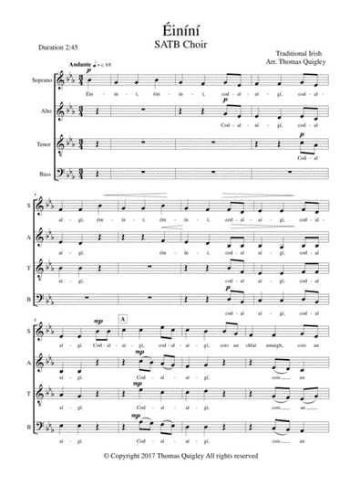 Éiníní (arr. Thomas Quigley)