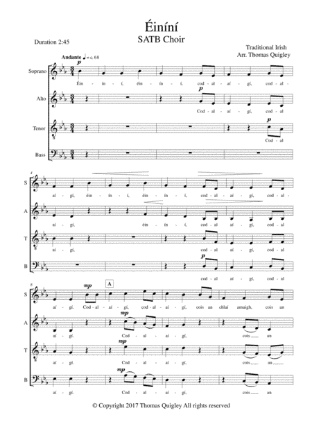 Éiníní (arr. Thomas Quigley)