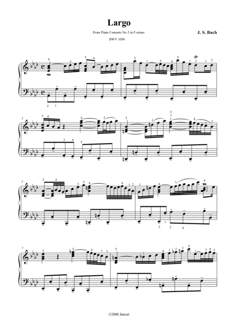 Largo Piano Concerto No 5  F-minor (arr. Thomas Jancso)