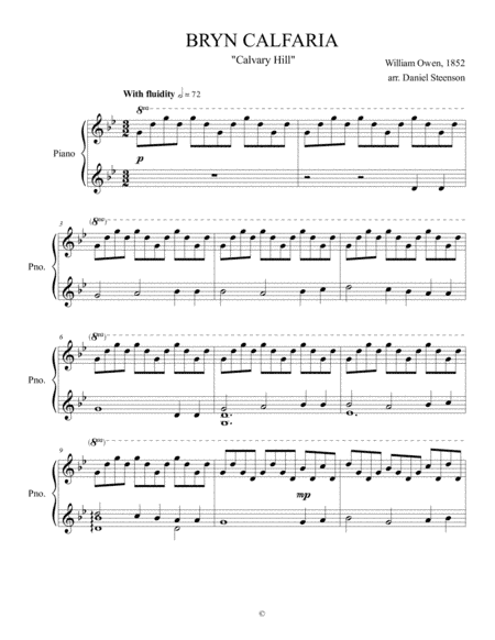 Bryn Calfaria (arr. Daniel Steenson)