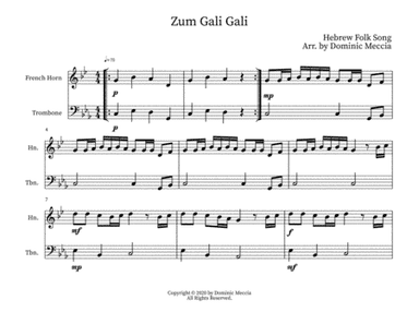 Zum Gali Gali- French Horn and Trombone Duet (arr. Dominic Meccia)