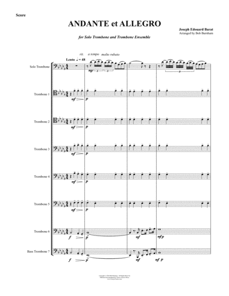 Andante and Allegro for solo Trombone and Trombone Ensemble (arr. Bob Burnham)