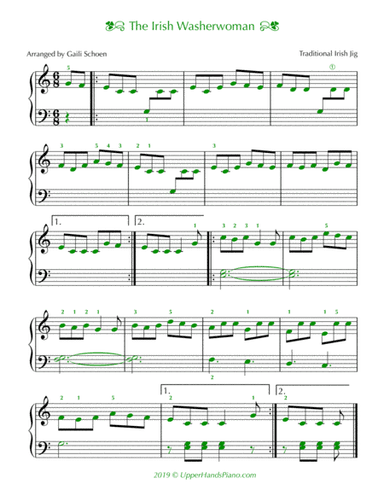 Irish Washerwoman (Easy) (arr. Gaili Schoen for UpperHandsPiano.com)