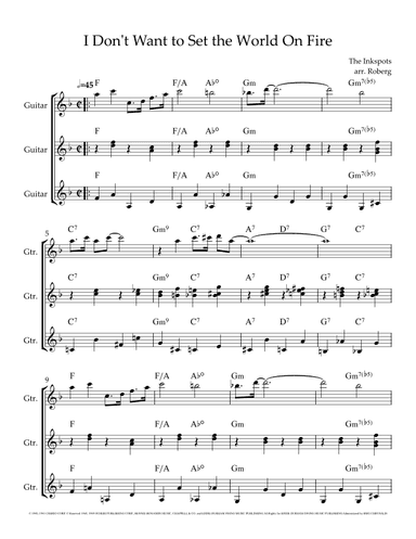 I Don't Want To Set The World On Fire (arr. Jackson Roberg)