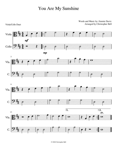 You Are My Sunshine (arr. Christopher Bell)
