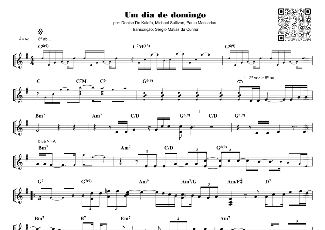 Como Un Dia De Domingo (um Dia De Domingo) (arr. Piano)