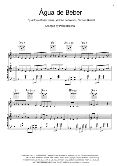 Água De Beber (water To Drink) (arr. Pedro Bezerra)