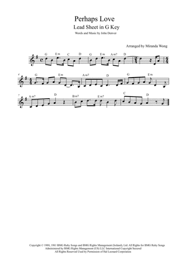 Perhaps Love (arr. Miranda Wong)