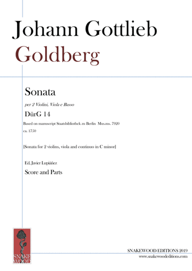 Goldberg – Sonata for 2 violins, viola and continuo in C minor (arr. Sneakwood Editions)