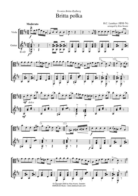 Britta Polka for viola and guitar (arr. K. Krantz)