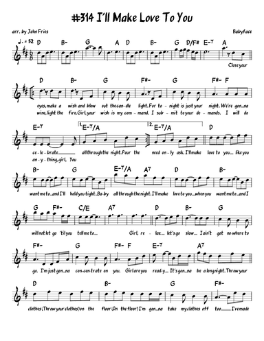 I'll Make Love To You (arr. John Fries)