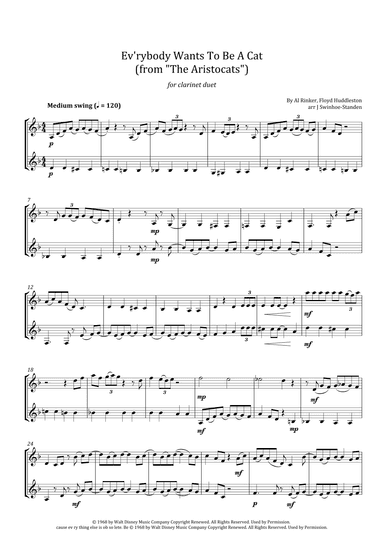 Ev'rybody Wants To Be A Cat (arr. J Swinhoe-Standen)