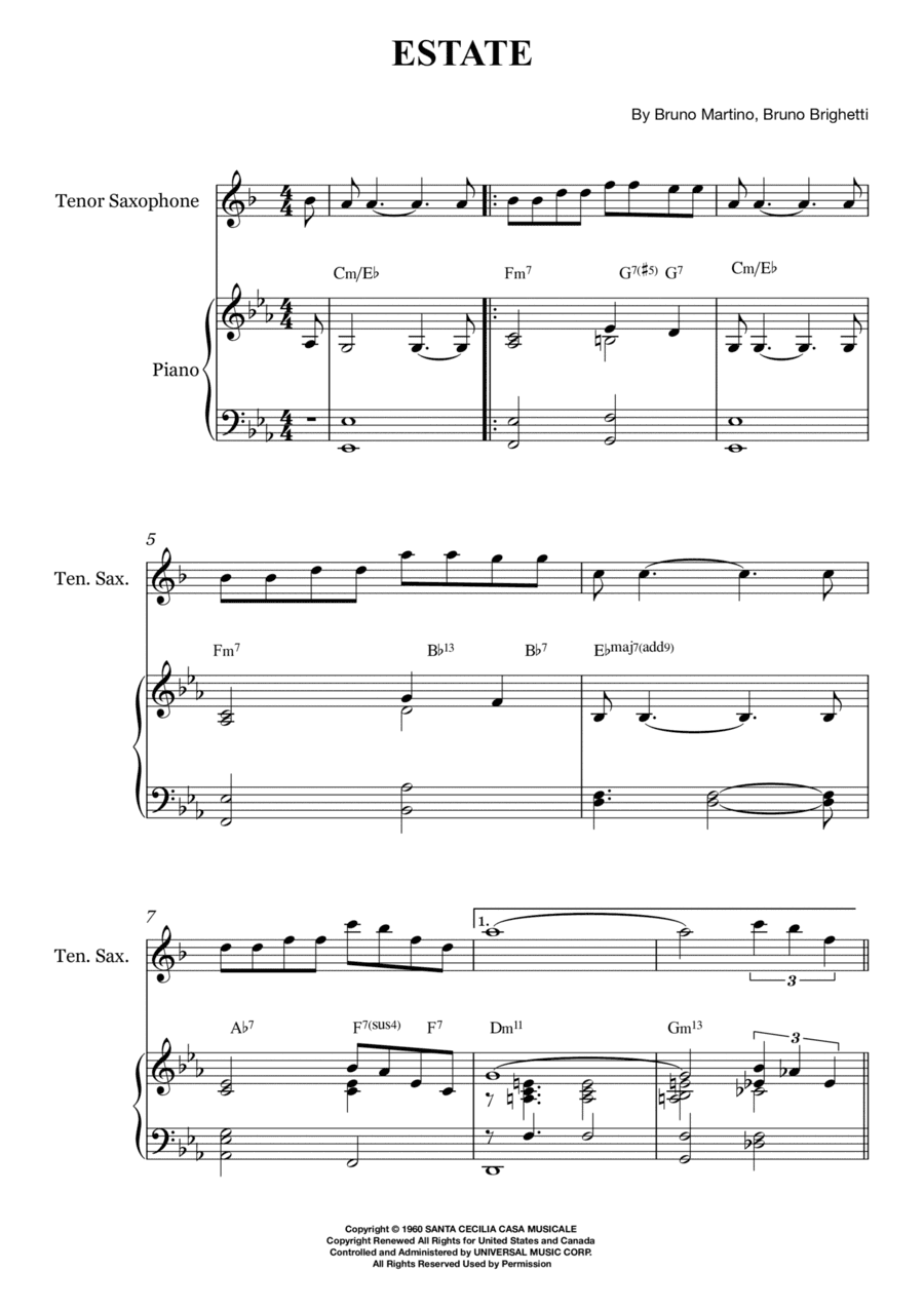 Estate (arr. Karen Gueiros)