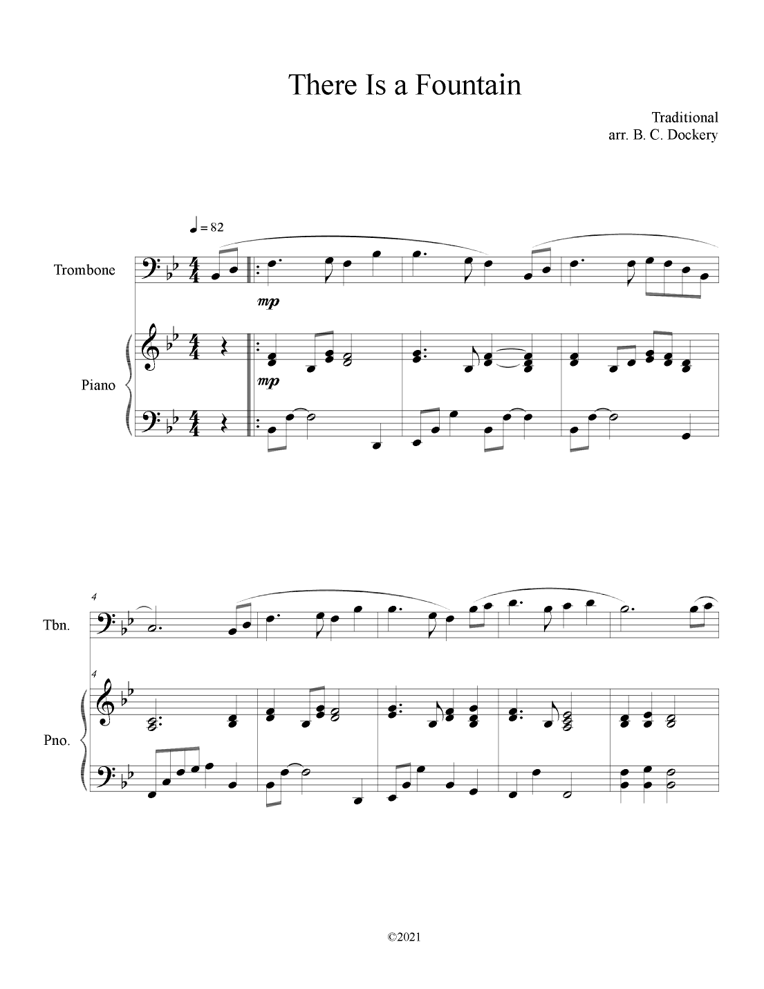 There is a Fountain (Trombone Solo with Piano Accompaniment) (arr. B. C. Dockery)