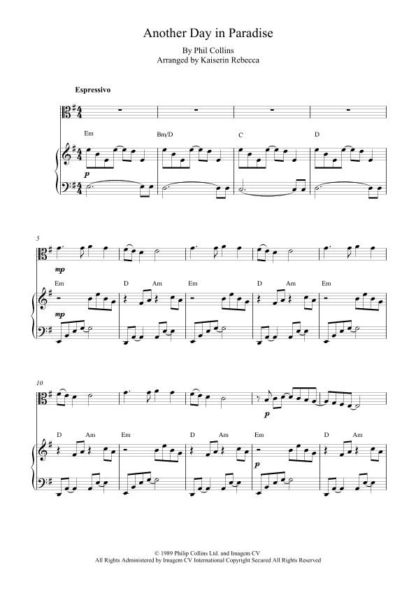 Another Day In Paradise (arr. Kaiserin Rebecca)