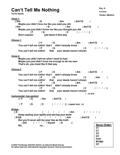 Can't Tell Me Nothing