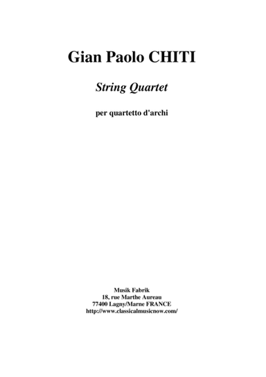 Gian Paolo Chiti : Quartetto per Archi, score and parts