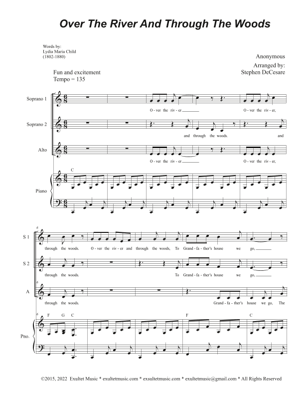 Over The River And Through The Woods (SSA) (arr. Stephen DeCesare)