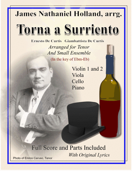 Torna a Surriento for Tenor and Small Ensemble in the key of Eb (arr. James Nathaniel Holland)