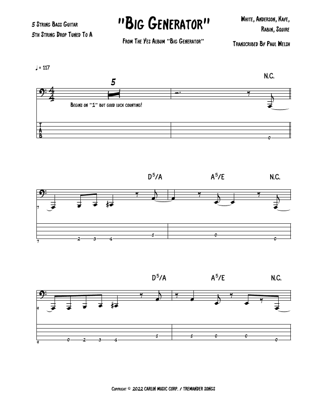 Big Generator (arr. P Welsh)