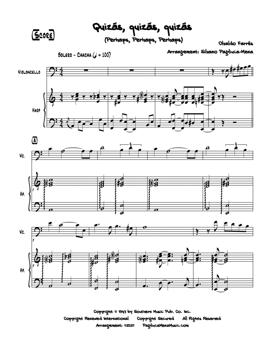 Quizas, Quizas, Quizas (perhaps, Perhaps, Perhaps) (arr. Silvano Pagliuca-Mena)