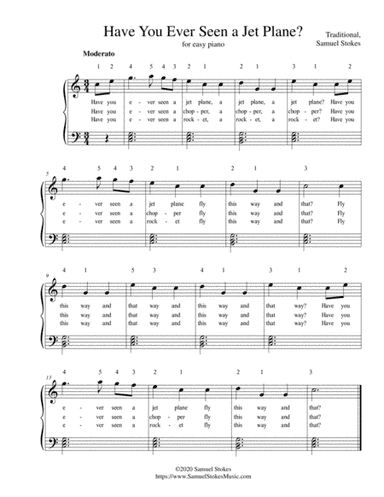 Have You Ever Seen a Jet Plane? - for easy piano (optional voice) (arr. Samuel Stokes)