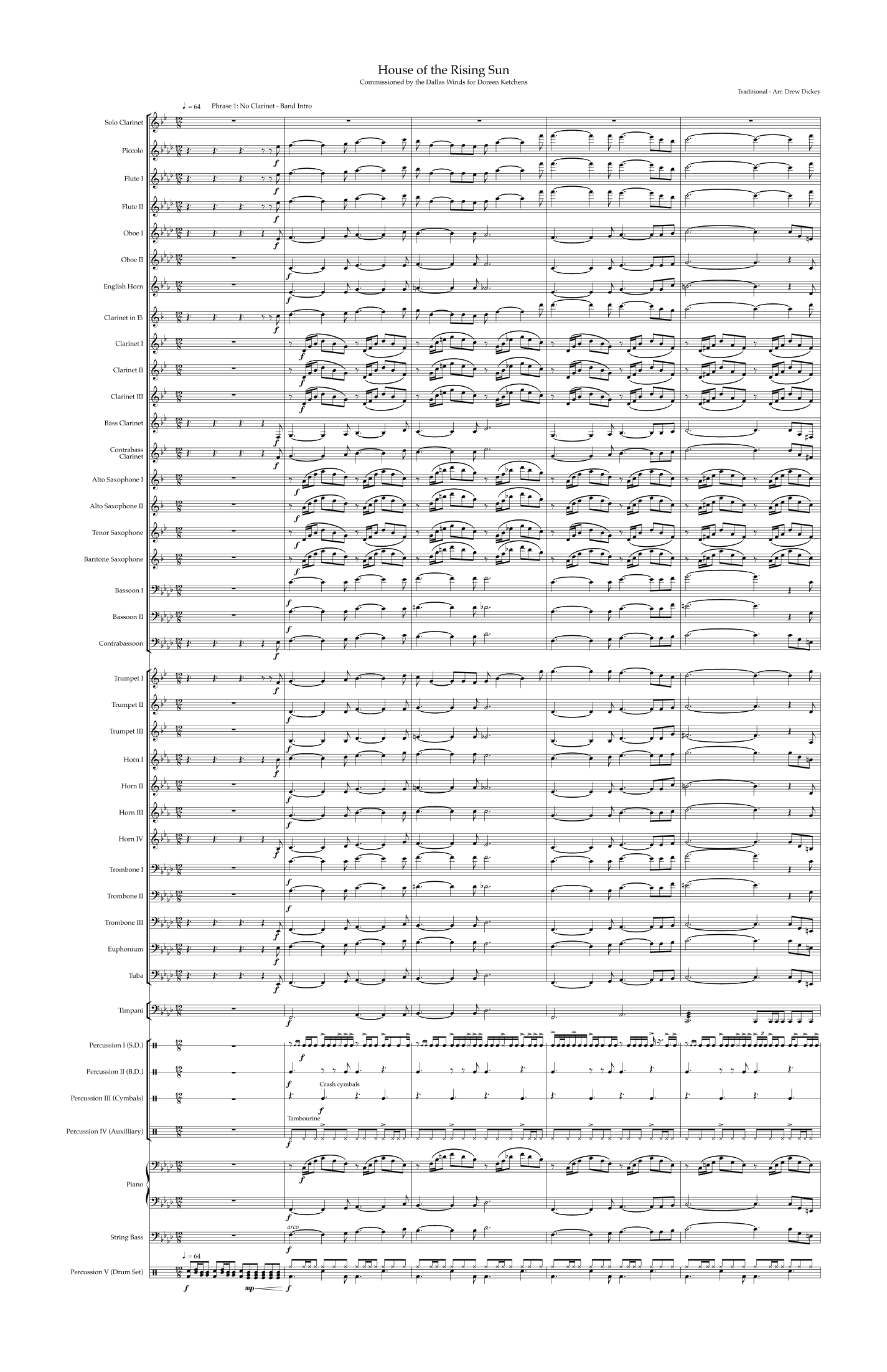 House of the Rising Sun (arr. Drew Dickey)