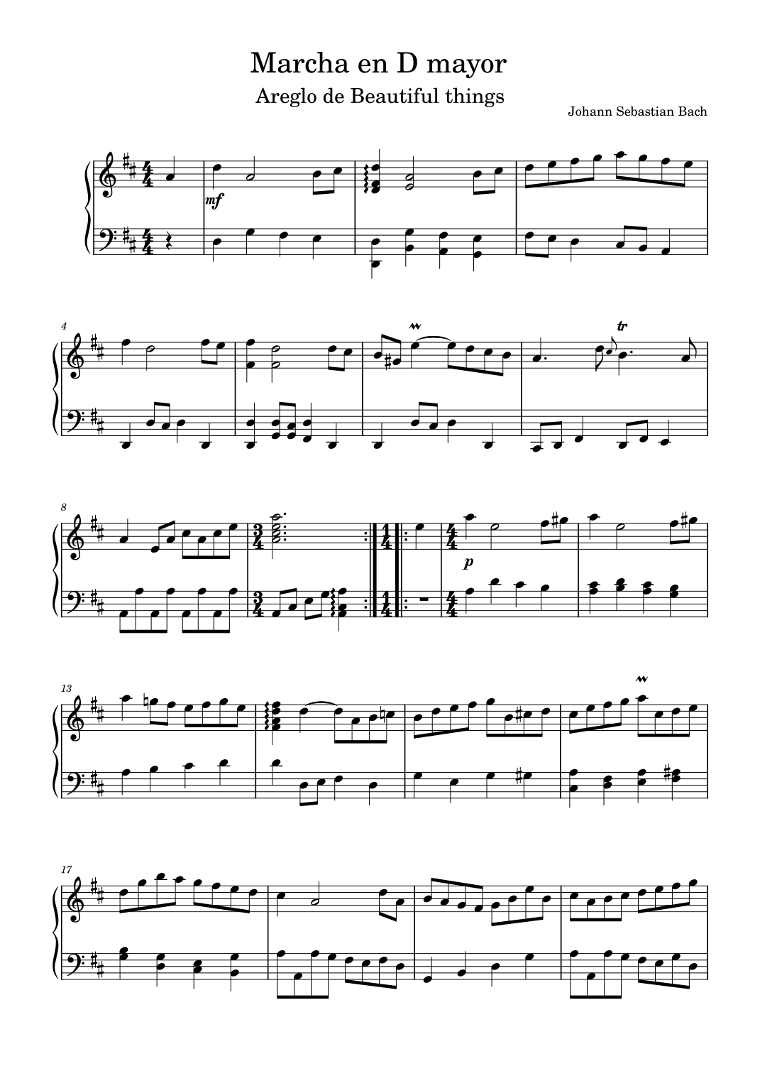 Marcha en D mayor-Johann Sebastian Bach (arr. Beautiful things)