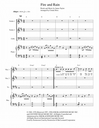 Fire And Rain (arr. Connie Boss)